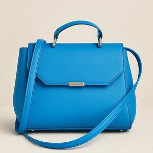 Vibrant Blue Structured Satchel Bag – Crossbody & Top Handle Purse